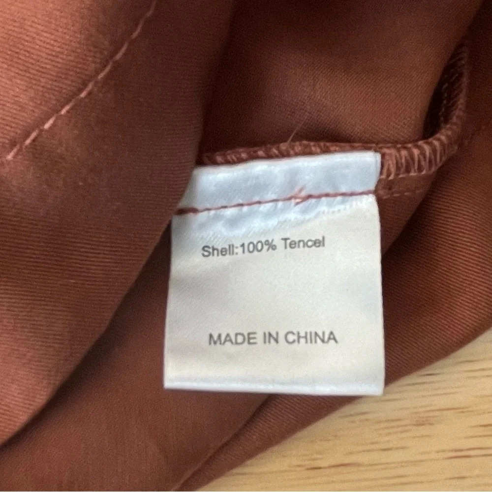 Women's Rust Button-Front V-Neck Top - Picture 12 of 13